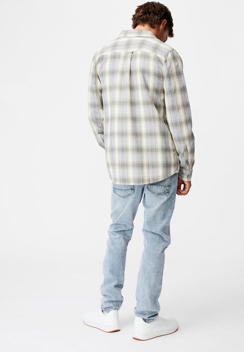 Cotton On - Washed long sleeve check shirt - multi