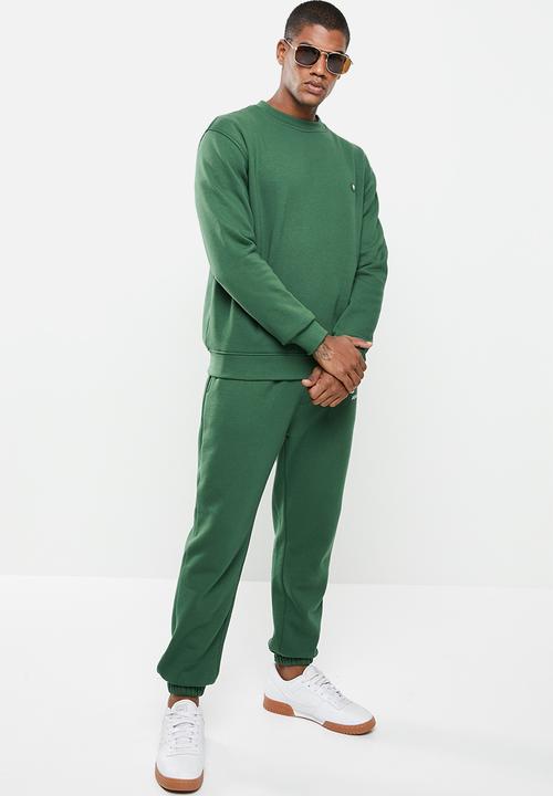Jonathan D - Branded crew neck sweater oversized fit - green