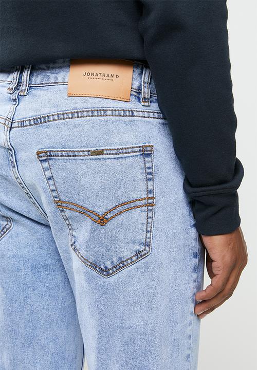 Jonathan D - 5 pocket denim jeans relaxed tapered fit - stonewash blue