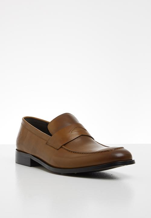 POLO - Ben leather penny loafer slip on - tan