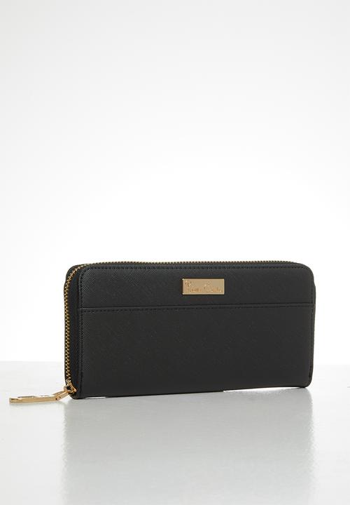 Pierre Cardin - Emma colour block zip-around purse  - black