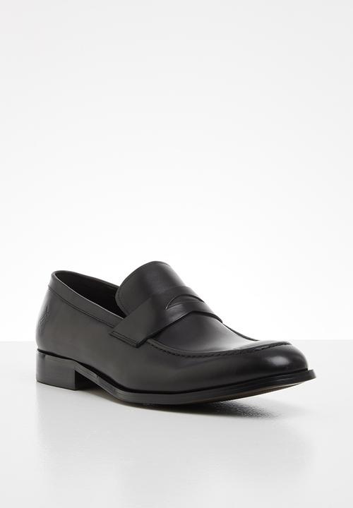 POLO - Ben leather penny loafer slip on - black