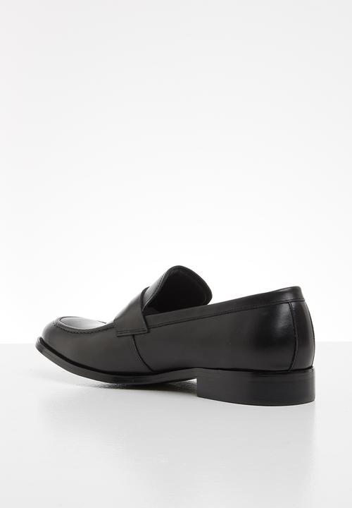 POLO - Ben leather penny loafer slip on - black