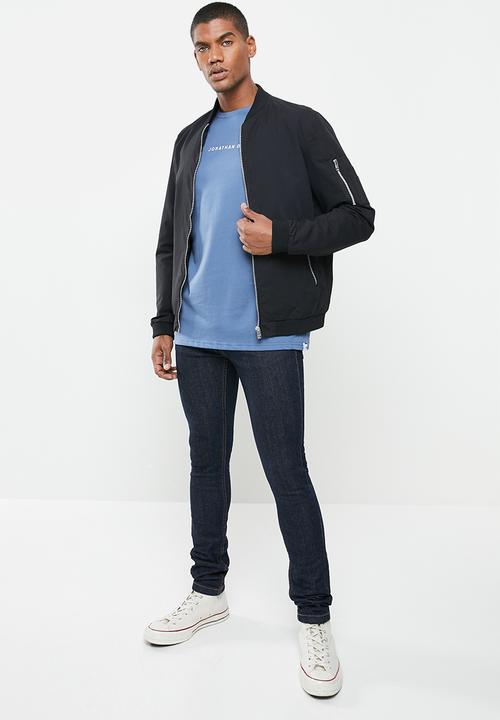 Jonathan D - Branded crew neck t-shirt regular fit - blue