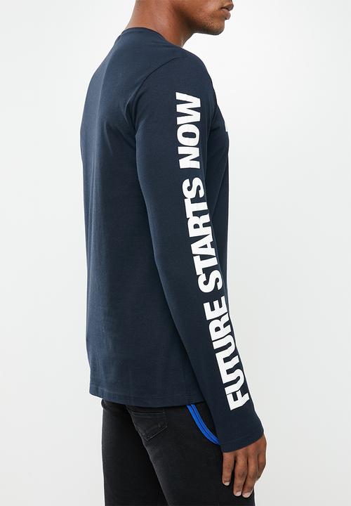 Replay - Replay long sleeve printed tee - navy