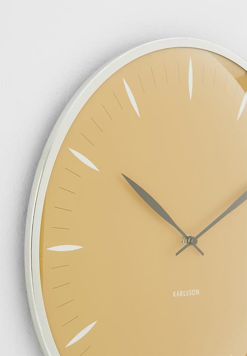 Present Time - Leaf wall clock - mustard yellow