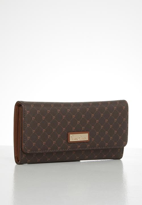 Pierre Cardin - Gulianna logo trifold purse  - brown & tan