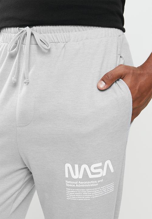 Superbalist - Short sleeve NASA logo knit sleep set - black & grey