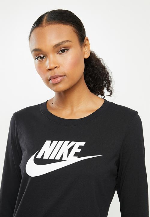 Nike - Nsw tee essntl ls icon ftr - black & white