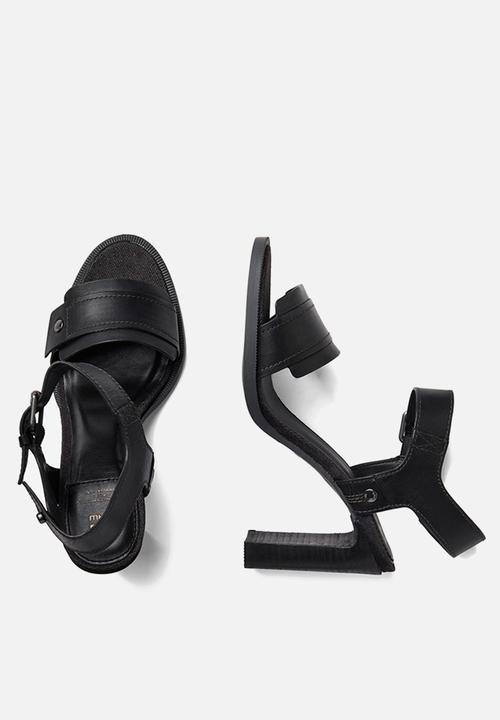 G-STAR - Corset leather sandal heel - black