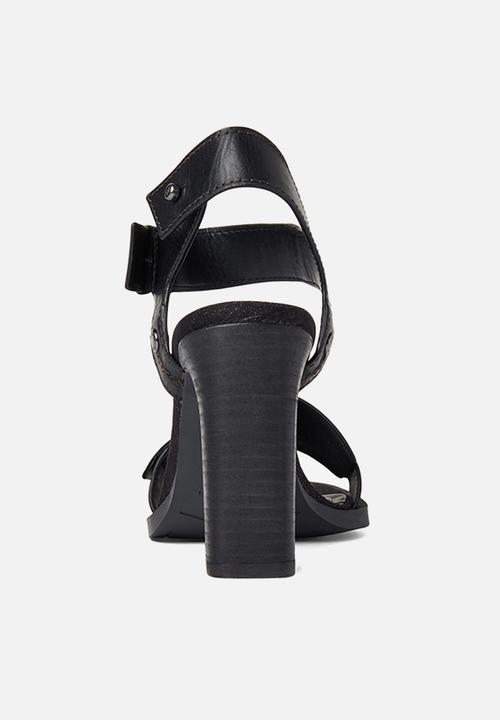 G-STAR - Corset leather sandal heel - black