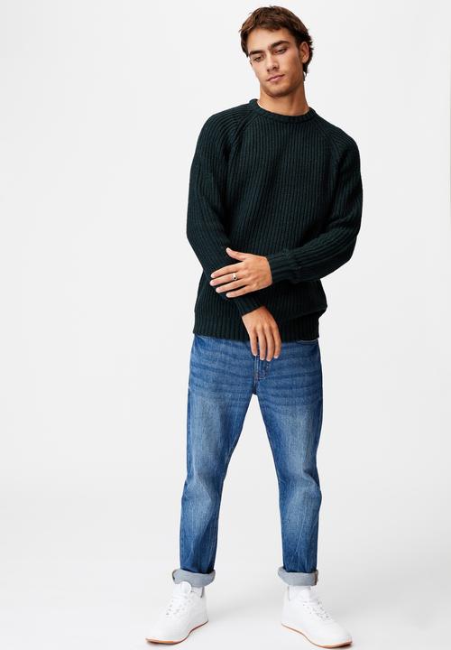 Cotton On - Fisherman knit - deep teal marle nep