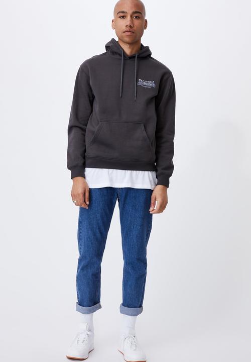 Cotton On - Graphic fleece pullover - faded slate