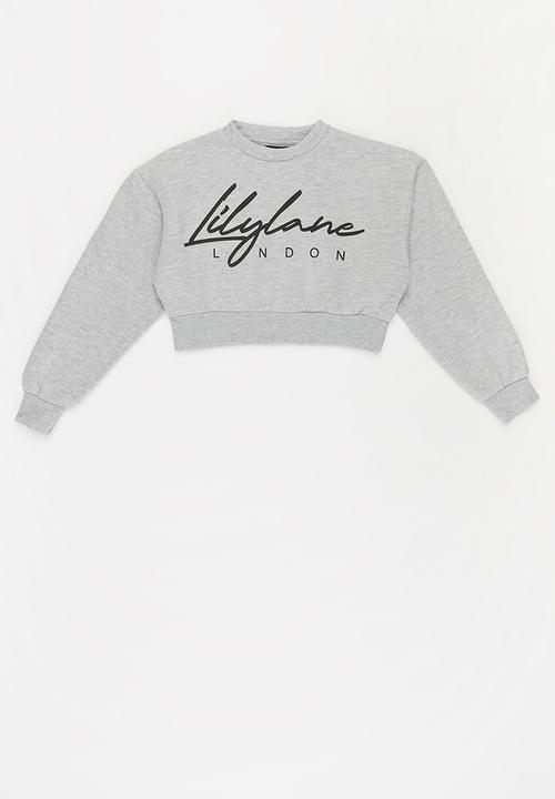 Lilylane - Pearla printed cropped sweater - grey