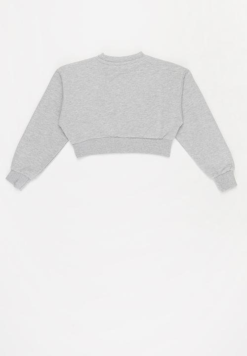 Lilylane - Pearla printed cropped sweater - grey