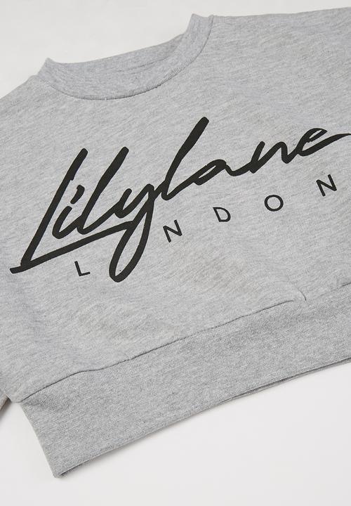 Lilylane - Pearla printed cropped sweater - grey