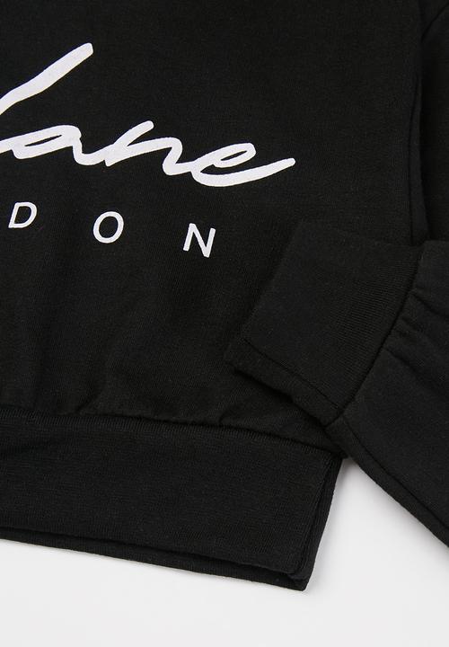 Lilylane - Melba cropped printed hoodie - black