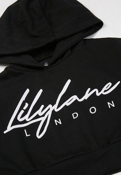 Lilylane - Melba cropped printed hoodie - black