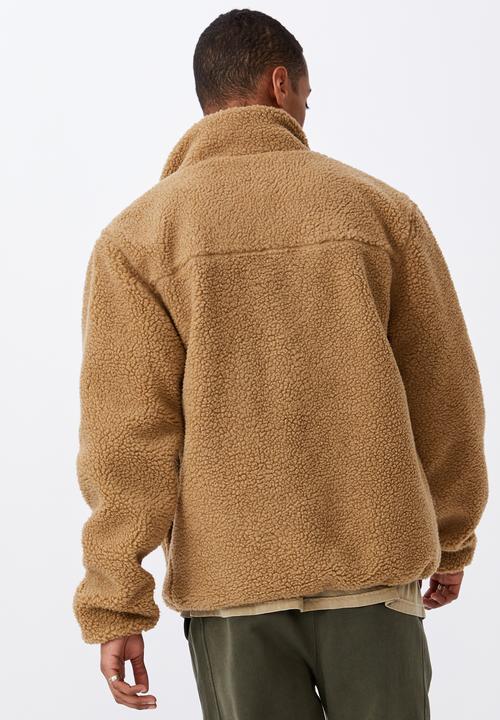 Cotton On - Pocket teddy zip thru - tan