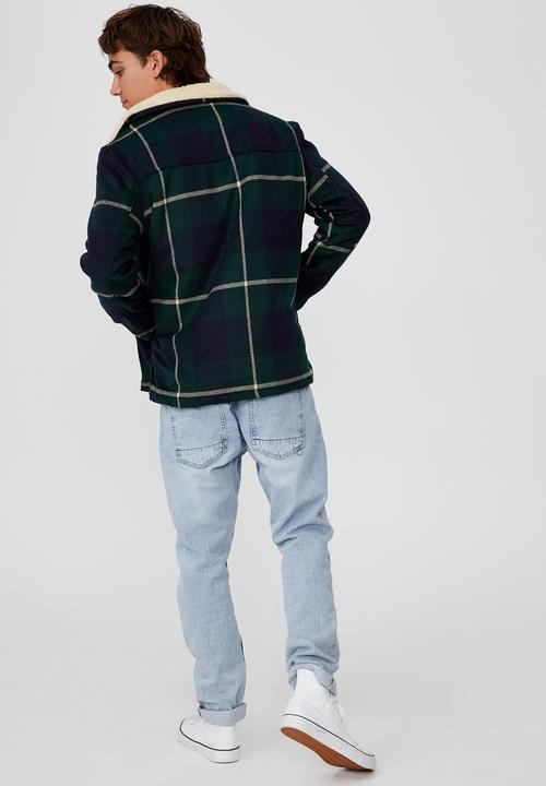Cotton On - Ranch jacket - green navy check