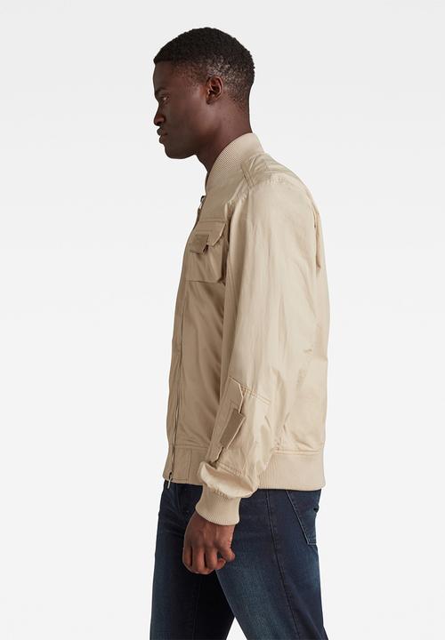G-STAR - Chest pockets poplin bomber - westpoint khaki