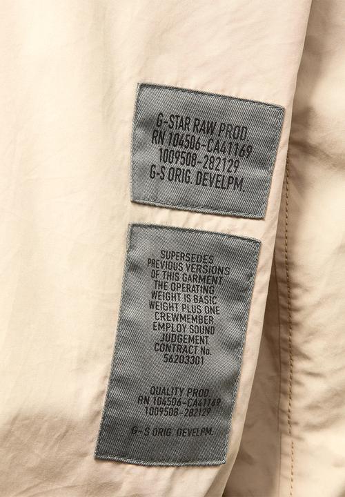 G-STAR - Chest pockets poplin bomber - westpoint khaki