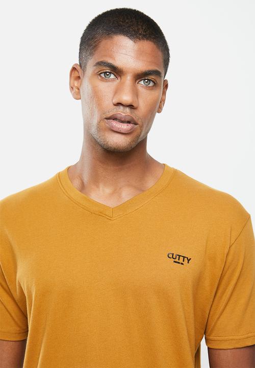 Cutty - T-shirt basic v-neck - brick