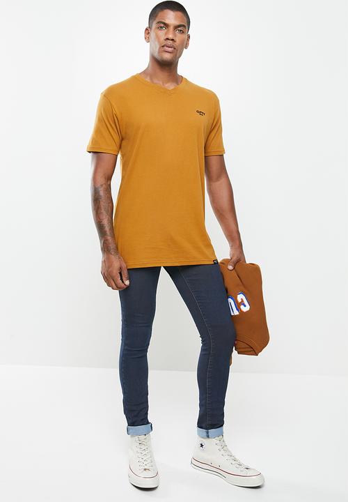 Cutty - T-shirt basic v-neck - brick