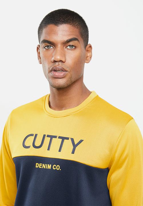 Cutty - Crew sweat - navy & yellow