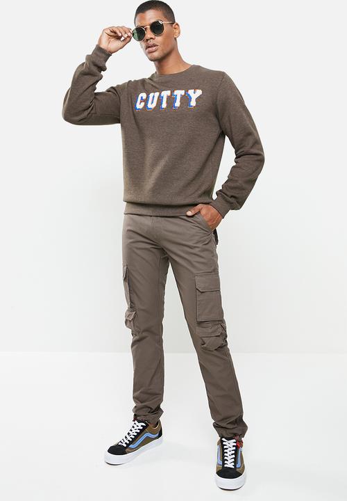 Cutty - Cotton cargo pant - dark taupe