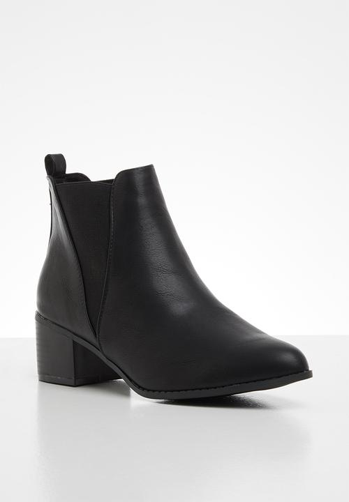 Jada - Chelsea block heel boot - black