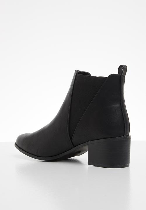 Jada - Chelsea block heel boot - black