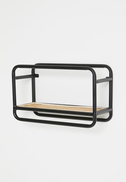 Sixth Floor - Tiki wall shelf - black & natural
