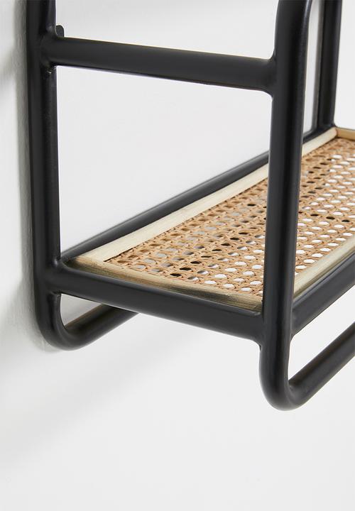 Sixth Floor - Tiki wall shelf - black & natural
