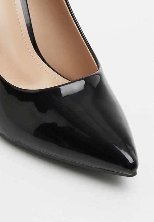 Jada - Transparent stiletto court - black