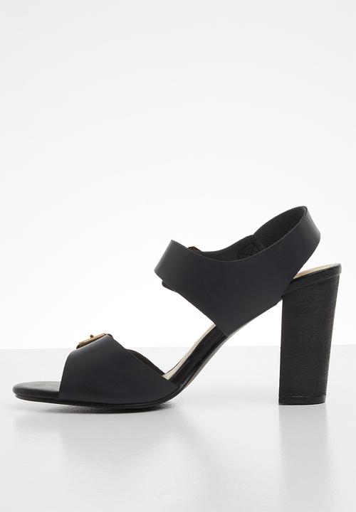Jada - Buckle detail block heel - black