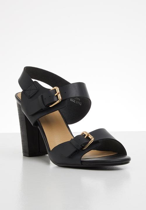 Jada - Buckle detail block heel - black