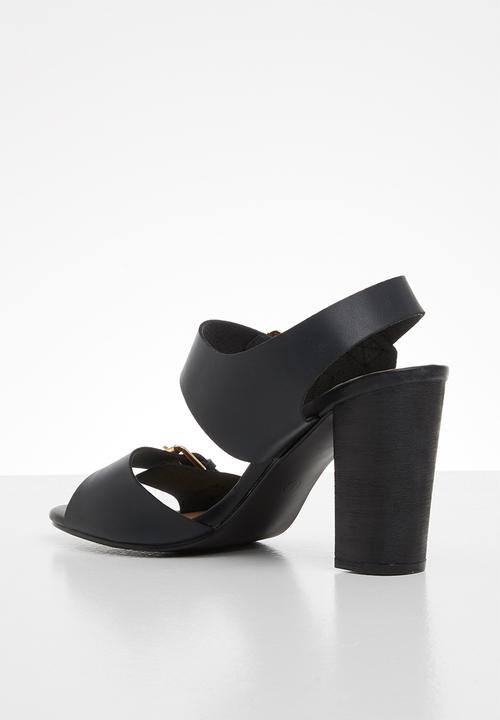 Jada - Buckle detail block heel - black