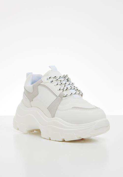 Glamorous - Chunky lace up sneaker - white 