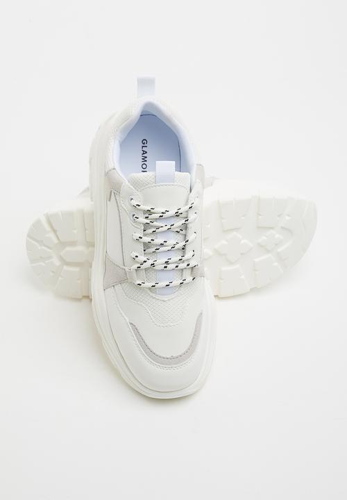 Glamorous - Chunky lace up sneaker - white 