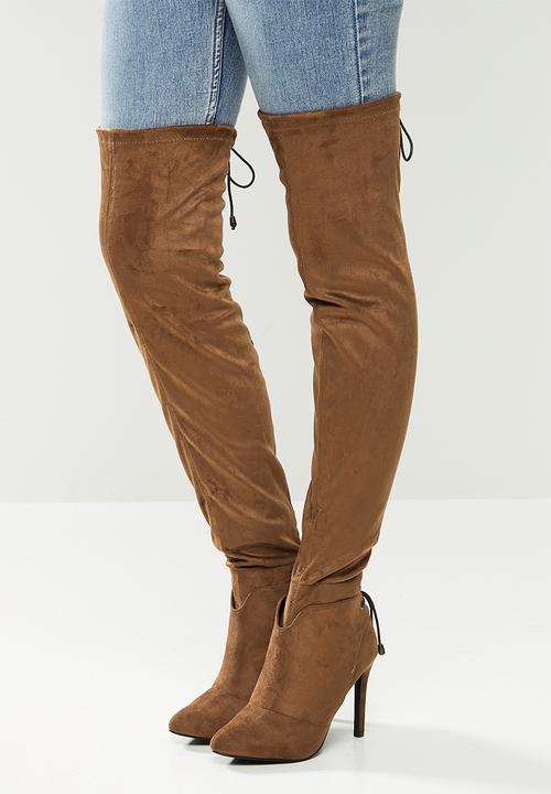 Miss Black - Belle 4 over the knee boot - choc