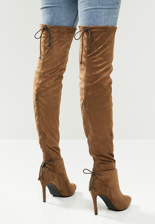 Miss Black - Belle 4 over the knee boot - choc
