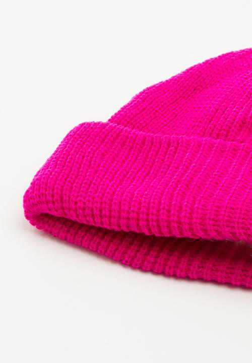 Superbalist - Rib turn up beanie - bright pink