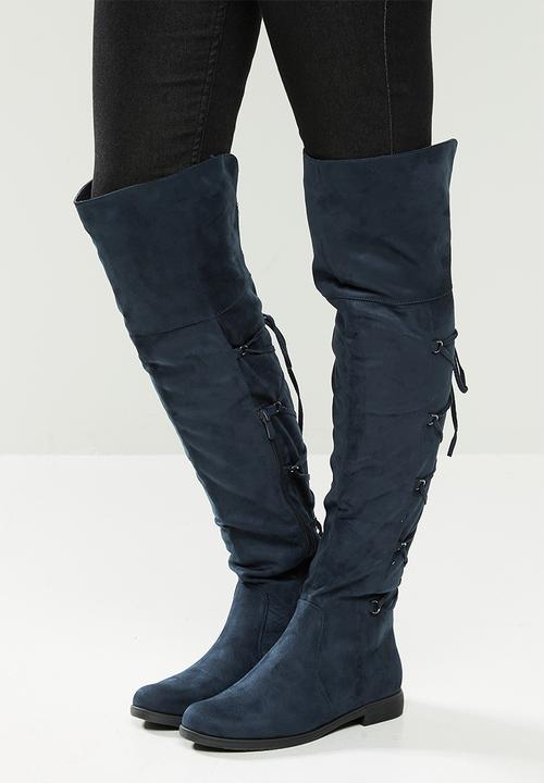 Miss Black - Dorota 3 over the knee boot - navy