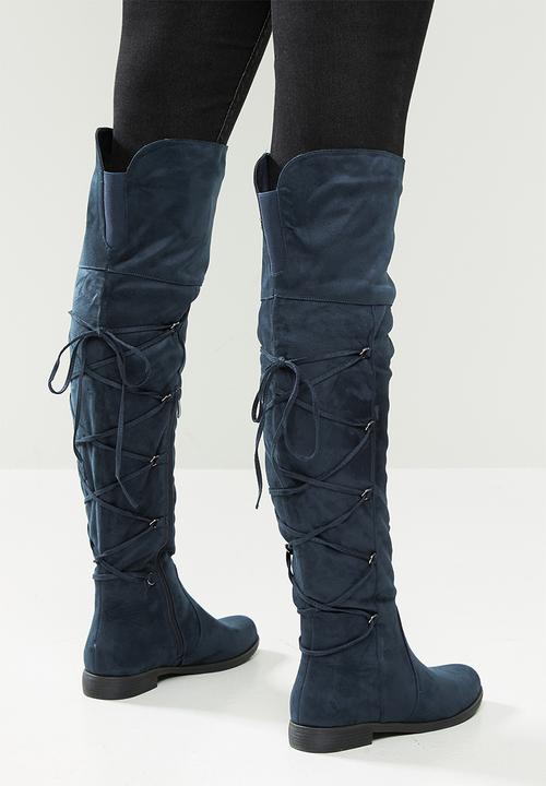 Miss Black - Dorota 3 over the knee boot - navy