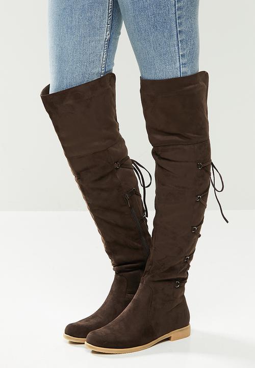 Miss Black - Dorota 3 over the knee boot - choc