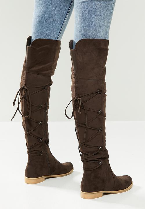 Miss Black - Dorota 3 over the knee boot - choc