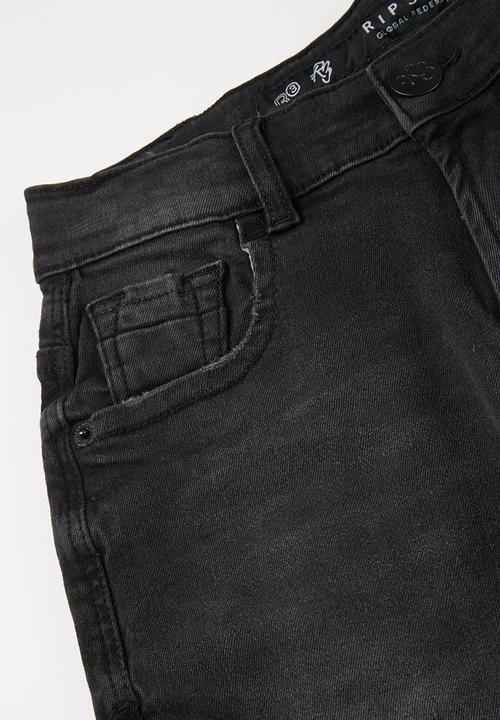 Ripstop - Fortuna basic denim shorts - black