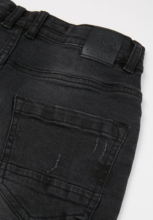 Ripstop - Fortuna basic denim shorts - black