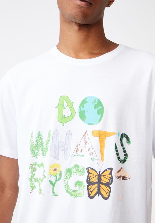 Cotton On - Tbar art T-shirt - white